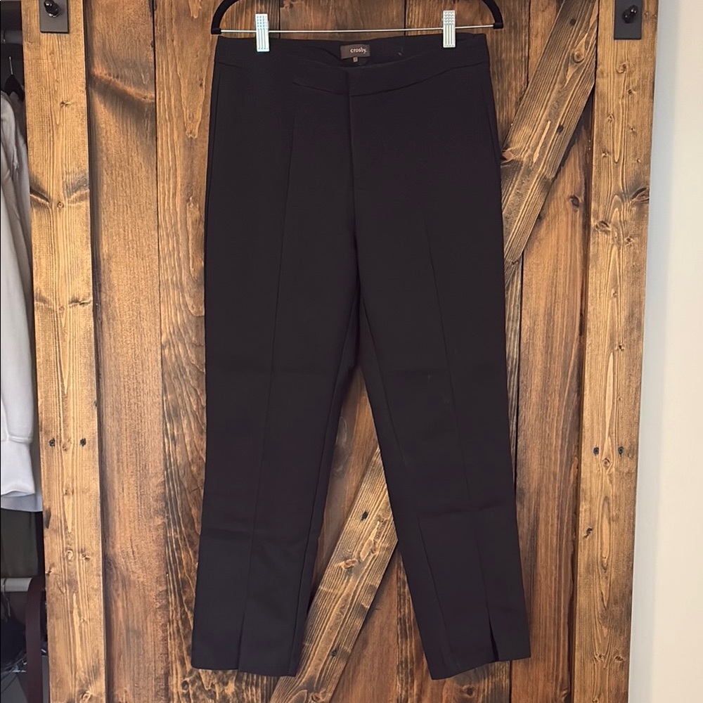 Crosby Black Dress Pants Straight Leg Ankle Length